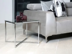 ACTONA GROUP Couchtisch »Cross« Beistelltisch, gehärtetem Klarglas, Stahlgestell, B: 50 cm