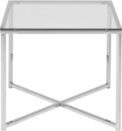 ACTONA GROUP Couchtisch »Cross« Beistelltisch, gehärtetem Klarglas, Stahlgestell, B: 50 cm