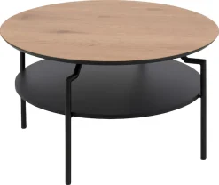 ACTONA GROUP Couchtisch »Goldington Beistelltisch, Kaffetisch« Sofatisch, rund, dekorativem Rahmen, 1 Ablage, T: 80 cm
