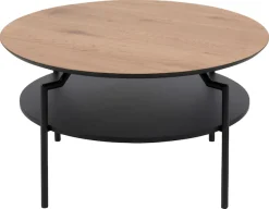 ACTONA GROUP Couchtisch »Goldington Beistelltisch, Kaffetisch« Sofatisch, rund, dekorativem Rahmen, 1 Ablage, T: 80 cm