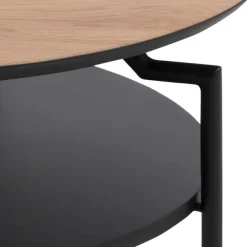 ACTONA GROUP Couchtisch »Goldington Beistelltisch, Kaffetisch« Sofatisch, rund, dekorativem Rahmen, 1 Ablage, T: 80 cm