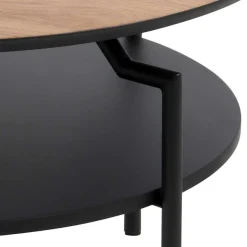ACTONA GROUP Couchtisch »Goldington Beistelltisch, Kaffetisch« Sofatisch, rund, dekorativem Rahmen, 1 Ablage, T: 80 cm