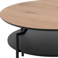 ACTONA GROUP Couchtisch »Goldington Beistelltisch, Kaffetisch« Sofatisch, rund, dekorativem Rahmen, 1 Ablage, T: 80 cm