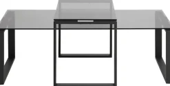 ACTONA GROUP Couchtisch »Karolina« Set, 2 Stk. tlg. aus rauchfarbigen Glas und schönem pulverbeschichtetem Metallgestell