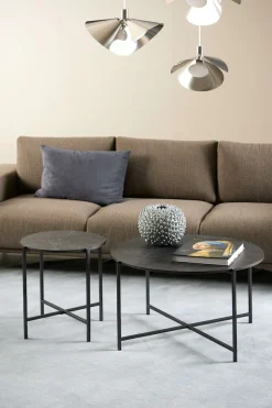 ACTONA GROUP Couchtisch »Lamoine« Rund, Izmir matt schwarz, rau Melamin, Ø70x42 cm