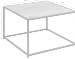 ACTONA GROUP Couchtisch Metallgestell im modernen Industrie-Look, quadratisch, Breite 60 cm