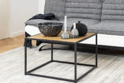 ACTONA GROUP Couchtisch Metallgestell im modernen Industrie-Look, quadratisch, Breite 60 cm
