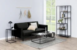 ACTONA GROUP Couchtisch mit Gestell aus Metall, rechteckige Form, Zeitungsständer aus Metall