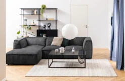 ACTONA GROUP Couchtisch mit Gestell aus Metall, rechteckige Form, Zeitungsständer aus Metall