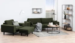 ACTONA GROUP Couchtisch mit Tischplatte in Naturoptik und schmalem Metallfuß, rund, T: 80 cm