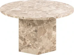ACTONA GROUP Couchtisch »Naxos« Rund Couchtisch, matt Latte lackiert Marmor, Ø80x42cm