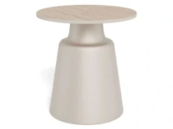 ACTONA GROUP Couchtisch »Santorini Beistelltisch – modern & kompakt, langlebige Keramikplatte« Pflegeleicht, Keramik Tischplatte, schwarzes Stahlgestell, Ø: 45 cm