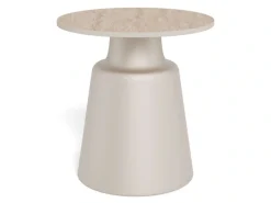 ACTONA GROUP Couchtisch »Santorini Beistelltisch – modern & kompakt, langlebige Keramikplatte« Pflegeleicht, Keramik Tischplatte, schwarzes Stahlgestell, Ø: 45 cm