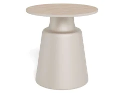 ACTONA GROUP Couchtisch »Santorini Beistelltisch – modern & kompakt, langlebige Keramikplatte« Pflegeleicht, Keramik Tischplatte, schwarzes Stahlgestell, Ø: 45 cm