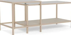 ACTONA GROUP Couchtisch »Seaford Kaffeetisch, Wohnzimmertisch« Couchtisch-Set mit Glas & Melamin, 2 Tische, 90x50x50 cm