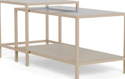 ACTONA GROUP Couchtisch »Seaford Kaffeetisch, Wohnzimmertisch« Couchtisch-Set mit Glas & Melamin, 2 Tische, 90x50x50 cm