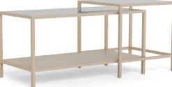 ACTONA GROUP Couchtisch »Seaford Kaffeetisch, Wohnzimmertisch« Couchtisch-Set mit Glas & Melamin, 2 Tische, 90x50x50 cm