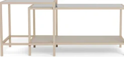ACTONA GROUP Couchtisch »Seaford Kaffeetisch, Wohnzimmertisch« Couchtisch-Set mit Glas & Melamin, 2 Tische, 90x50x50 cm