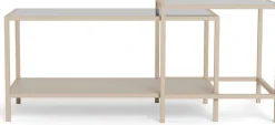 ACTONA GROUP Couchtisch »Seaford Kaffeetisch, Wohnzimmertisch« Couchtisch-Set mit Glas & Melamin, 2 Tische, 90x50x50 cm