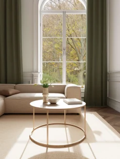 ACTONA GROUP Couchtisch »Seaford Kaffeetisch, Wohnzimmertisch« Runder Couchtisch mit grauer Melaminplatte und Stahlgestell, Ø80x45 cm