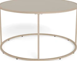 ACTONA GROUP Couchtisch »Seaford Kaffeetisch, Wohnzimmertisch« Runder Couchtisch mit grauer Melaminplatte und Stahlgestell, Ø80x45 cm