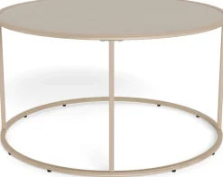 ACTONA GROUP Couchtisch »Seaford Kaffeetisch, Wohnzimmertisch« Runder Couchtisch mit grauer Melaminplatte und Stahlgestell, Ø80x45 cm