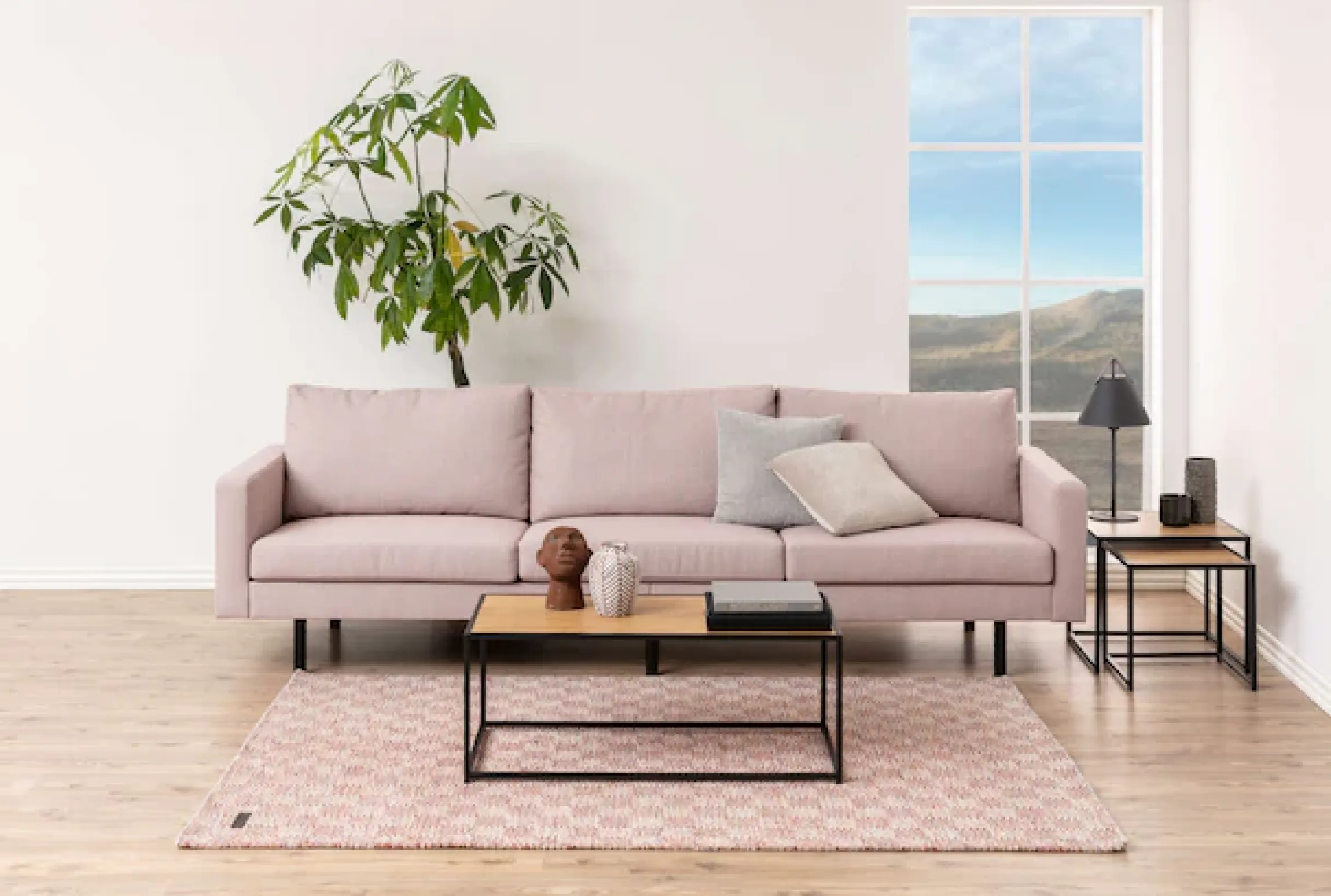 ACTONA GROUP Couchtisch »Seaford« Sofatisch, Wildeicheoptik, Gestell aus schwarzem Stahl, L: 100 cm