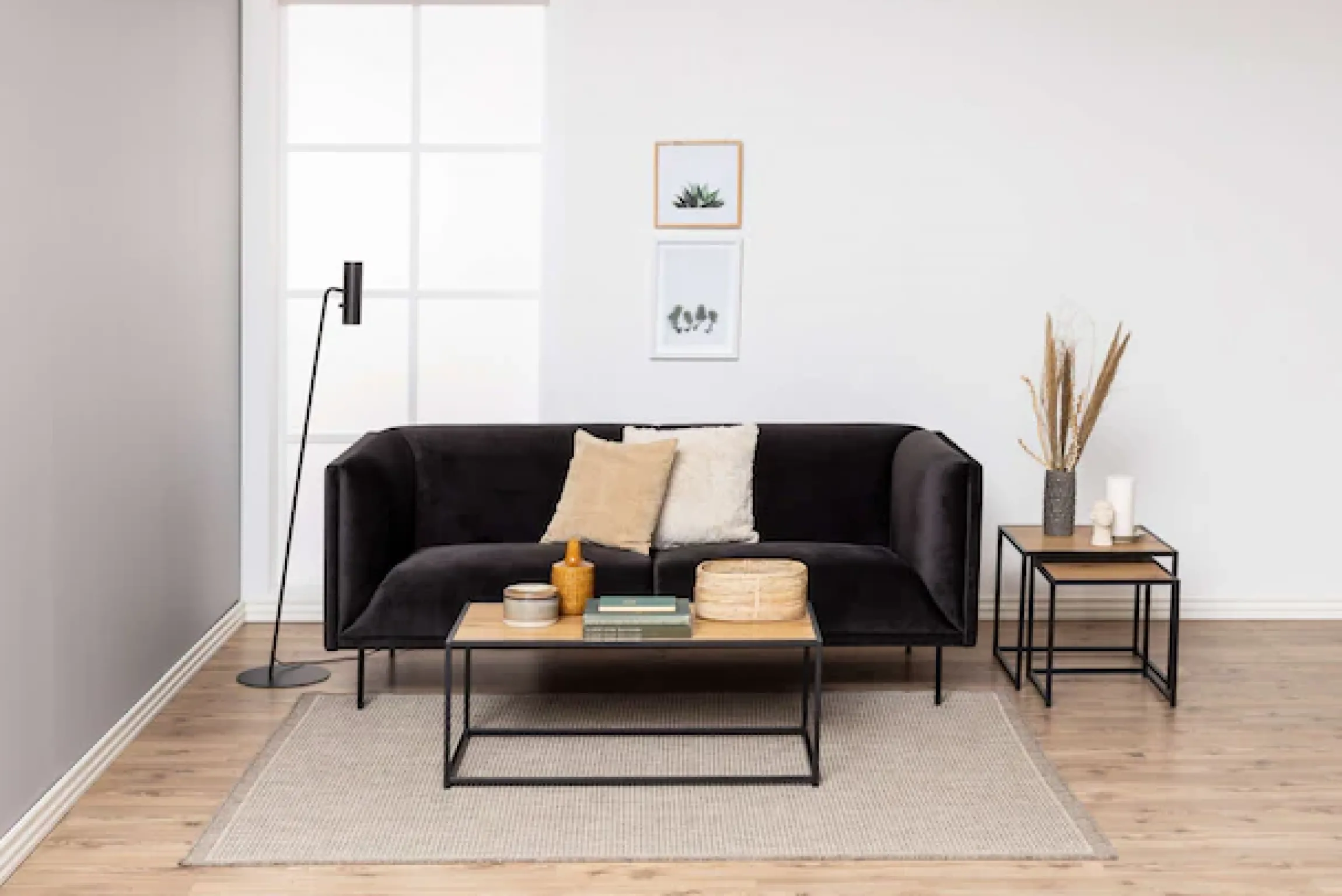 ACTONA GROUP Couchtisch »Seaford« Sofatisch, Wildeicheoptik, Gestell aus schwarzem Stahl, L: 100 cm