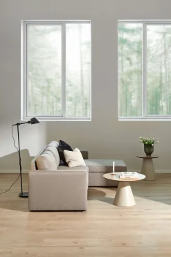 ACTONA GROUP Couchtisch »Soli« Rund Couchtisch, Tischplatte matt Eiche, Säule Gestell grau, Ø65x43cm