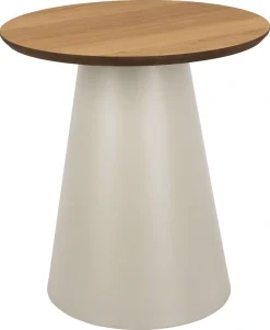 ACTONA GROUP Couchtisch »Soli« Rund Couchtisch, Tischplatte matt Eiche, Säule Gestell grau, Ø65x43cm