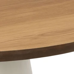 ACTONA GROUP Couchtisch »Soli« Rund Couchtisch, Tischplatte matt Eiche, Säule Gestell grau, Ø65x43cm