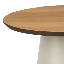 ACTONA GROUP Couchtisch »Soli« Rund Couchtisch, Tischplatte matt Eiche, Säule Gestell grau, Ø65x43cm