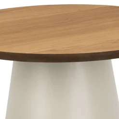 ACTONA GROUP Couchtisch »Soli« Rund Couchtisch, Tischplatte matt Eiche, Säule Gestell grau, Ø65x43cm