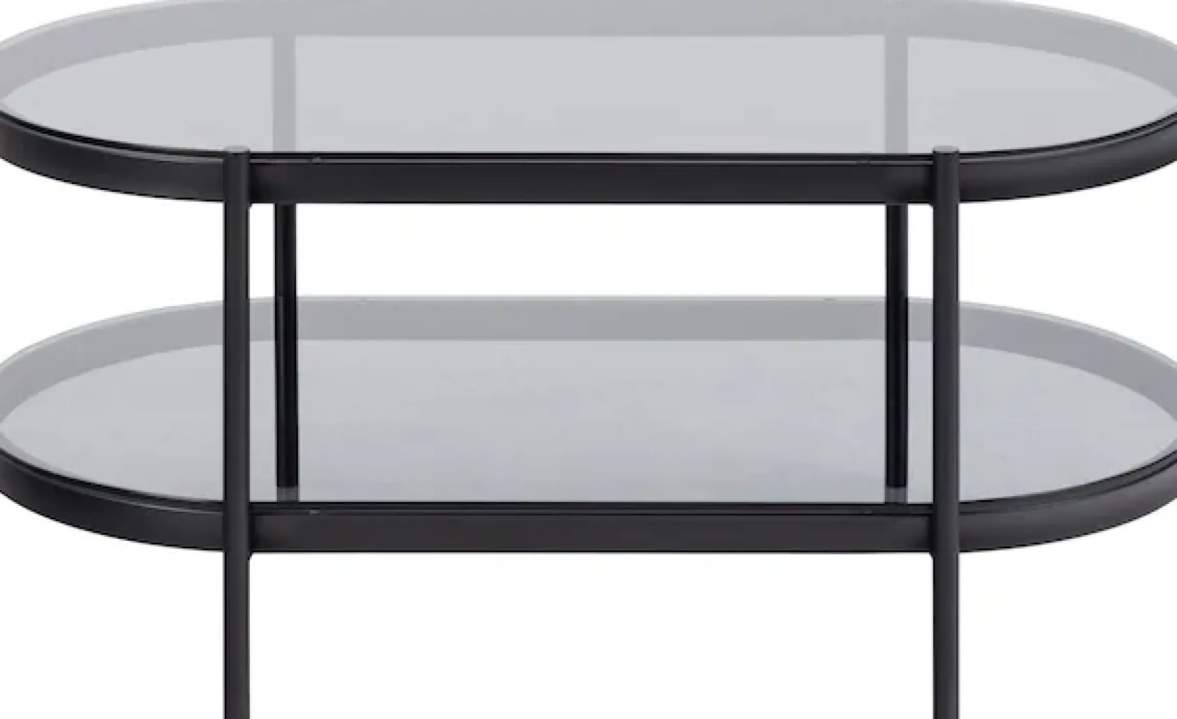 ACTONA GROUP Couchtisch 1 Stk. tlg. tischplatte aus gehärtetem Rauchglas.Oval, 1 Ablage, B: 95 cm