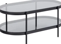 ACTONA GROUP Couchtisch 1 Stk. tlg. tischplatte aus gehärtetem Rauchglas.Oval, 1 Ablage, B: 95 cm