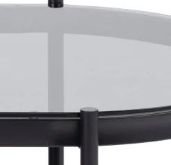ACTONA GROUP Couchtisch 1 Stk. tlg. tischplatte aus gehärtetem Rauchglas.Oval, 1 Ablage, B: 95 cm