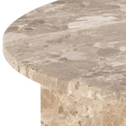 ACTONA GROUP Couchtisch »Vega« Couchtisch, und V-förmig Gestell matt Latte lackiert Marmor, Ø90x42 cm