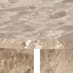 ACTONA GROUP Couchtisch »Vega« Couchtisch, und V-förmig Gestell matt Latte lackiert Marmor, Ø90x42 cm