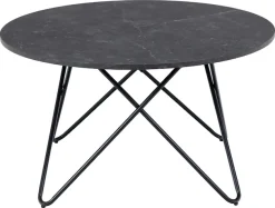 ACTONA GROUP Couchtisch »Wyre« Wohnzimmertisch, Sofatisch, Kaffeetisch, OTTOs Choice,rund, schwarzer Marmor-Look, schwarzer Stahldrahtfuß, T: 80 cm