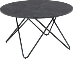 ACTONA GROUP Couchtisch »Wyre« Wohnzimmertisch, Sofatisch, Kaffeetisch, OTTOs Choice,rund, schwarzer Marmor-Look, schwarzer Stahldrahtfuß, T: 80 cm