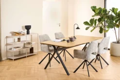 ACTONA GROUP Esstisch »Bristol, Speisetisch, Tisch« rechteckig, Tischplatte eichefarbes Melamin, schwarzer Stahlfuß, FSC™