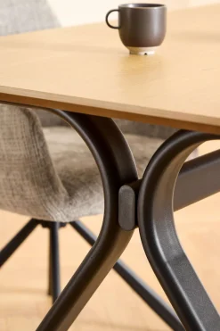 ACTONA GROUP Esstisch »Bristol, Speisetisch, Tisch« rechteckig, Tischplatte eichefarbes Melamin, schwarzer Stahlfuß, FSC™