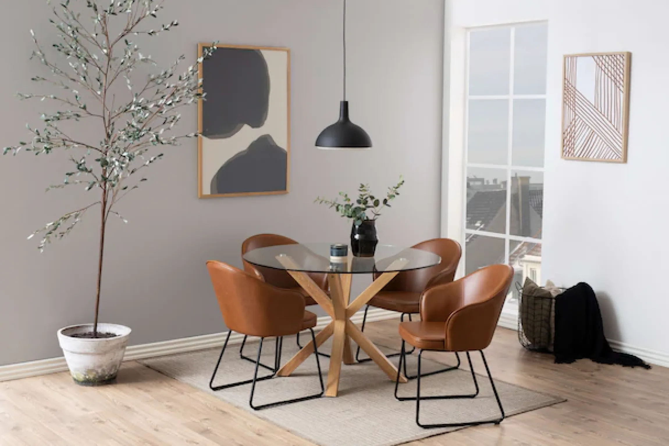 ACTONA GROUP Esstisch »Heaven, runde Tischplatte aus Keramik o. Glas & belastbar bis 100 kg« Esstisch, OTTOs Choice,Gehärtetem Klarglas, Robustes Gestell, Platz für Familie & Freunde