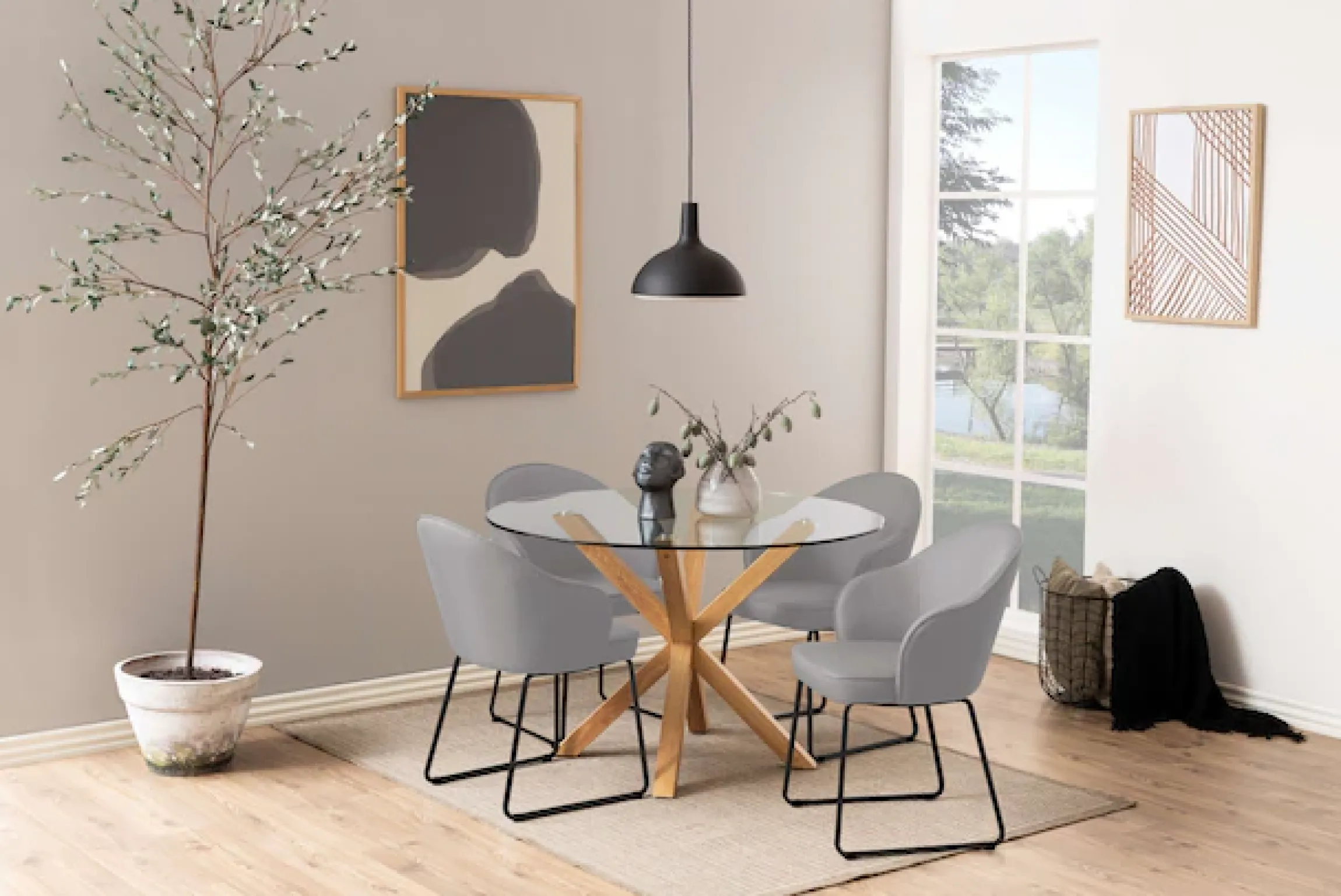 ACTONA GROUP Esstisch »Heaven, runde Tischplatte aus Keramik o. Glas & belastbar bis 100 kg« Esstisch, OTTOs Choice,Gehärtetem Klarglas, Robustes Gestell, Platz für Familie & Freunde