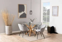 ACTONA GROUP Esstisch »Heaven, runde Tischplatte aus Keramik o. Glas & belastbar bis 100 kg« Esstisch, OTTOs Choice,Gehärtetem Klarglas, Robustes Gestell, Platz für Familie & Freunde