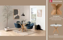 ACTONA GROUP Esstisch »Heaven, runde Tischplatte aus Keramik o. Glas & belastbar bis 100 kg« Esstisch, OTTOs Choice,Gehärtetem Klarglas, Robustes Gestell, Platz für Familie & Freunde