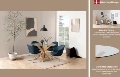 ACTONA GROUP Esstisch »Heaven, runde Tischplatte aus Keramik o. Glas & belastbar bis 100 kg« Esstisch, OTTOs Choice,Gehärtetem Klarglas, Robustes Gestell, Platz für Familie & Freunde