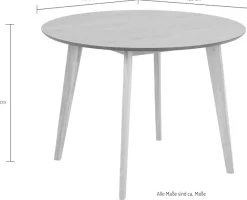 ACTONA GROUP Esstisch »Roxby rund Ø105 – kompakt, robust & pflegeleicht, zeitloses Design« Küchentisch, OTTOs Choice, 1 Stk. tlg. Roxby Esstisch rund, mit Eiche Furnier Ø 105 cm