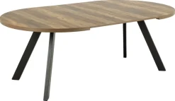 ACTONA GROUP Esstisch »Zalida Esszimmertisch, rund,« Eichenoptik, schwarze Stahlbeine, Verlängerungsplatten T: 120/210 cm