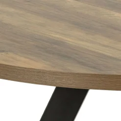ACTONA GROUP Esstisch »Zalida Esszimmertisch, rund,« Eichenoptik, schwarze Stahlbeine, Verlängerungsplatten T: 120/210 cm